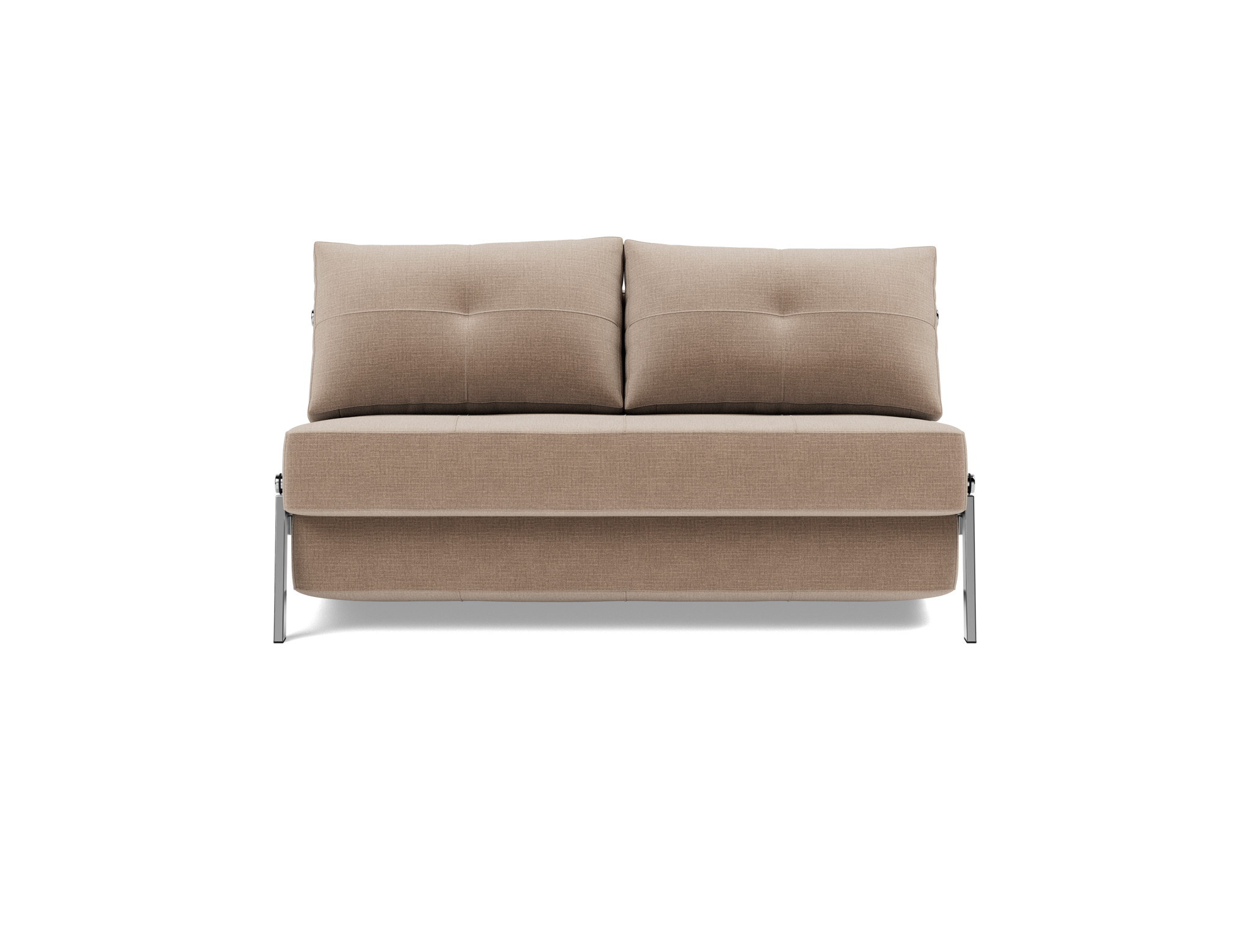 Schlafsofa Cubed 140 Chenille Esina 417-Mocha Beine Chrom