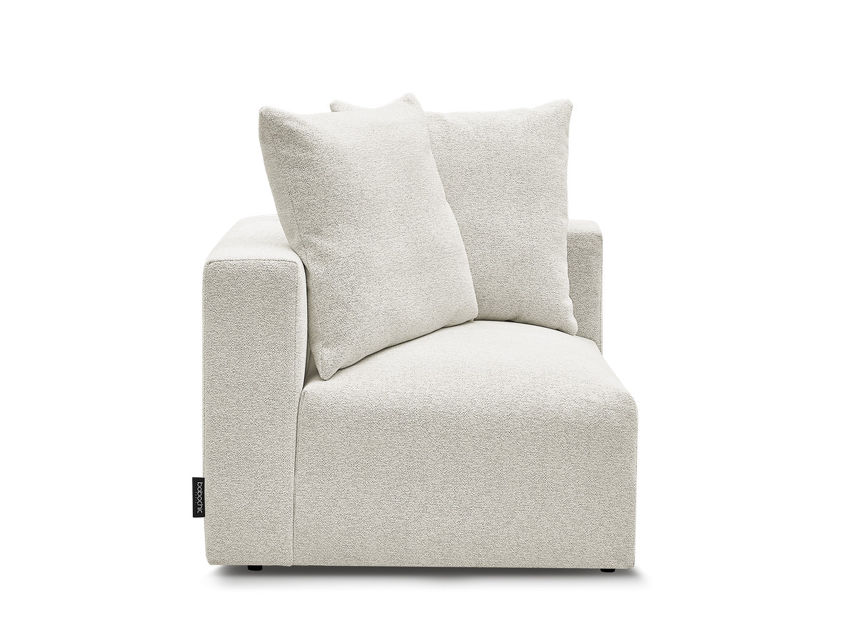 Bobochic Voltaire Eckmodul Melange-Stoff Weiß Ecke links