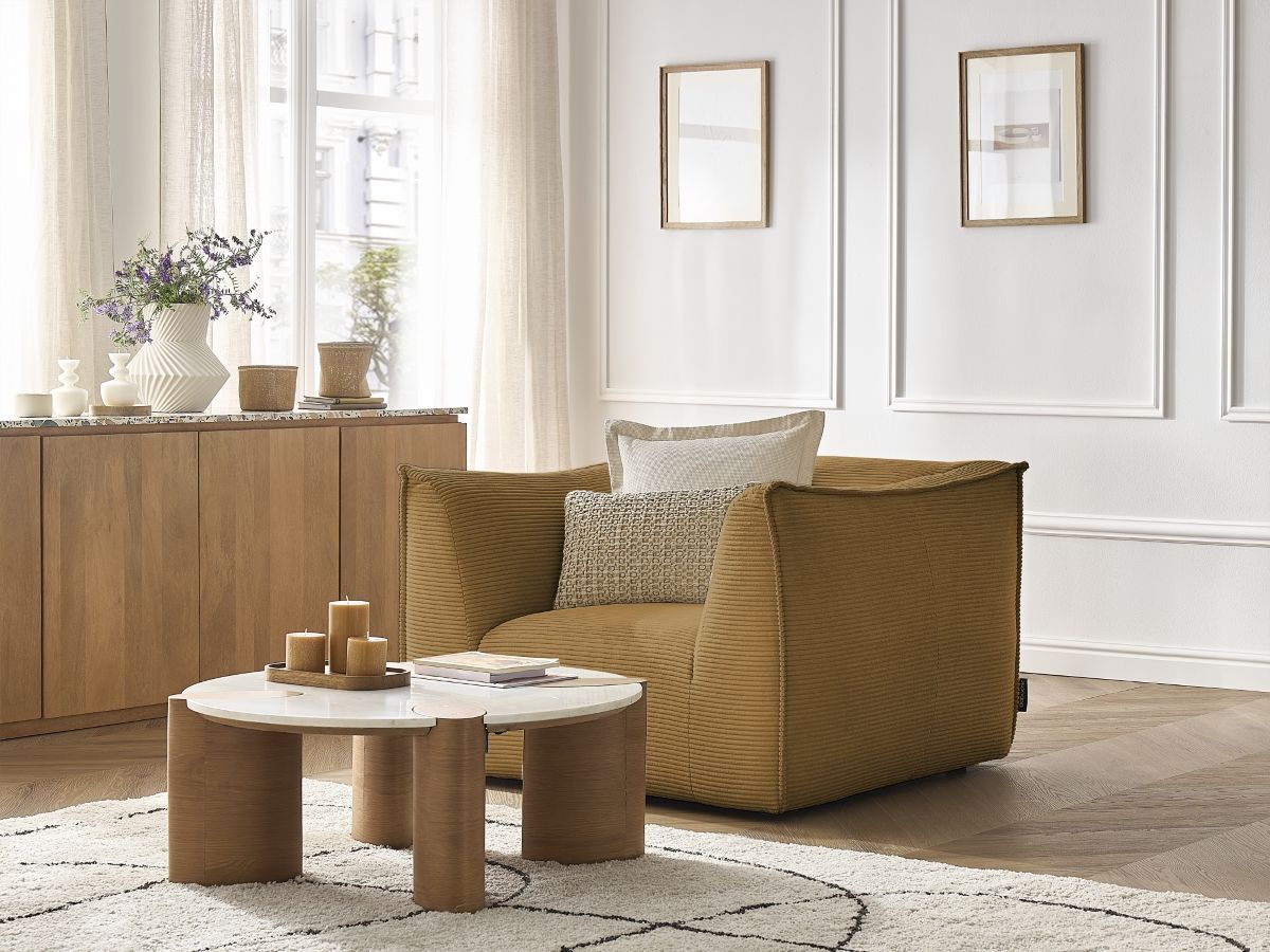Bobochic Giorgia Sessel Cordsamt Gelb