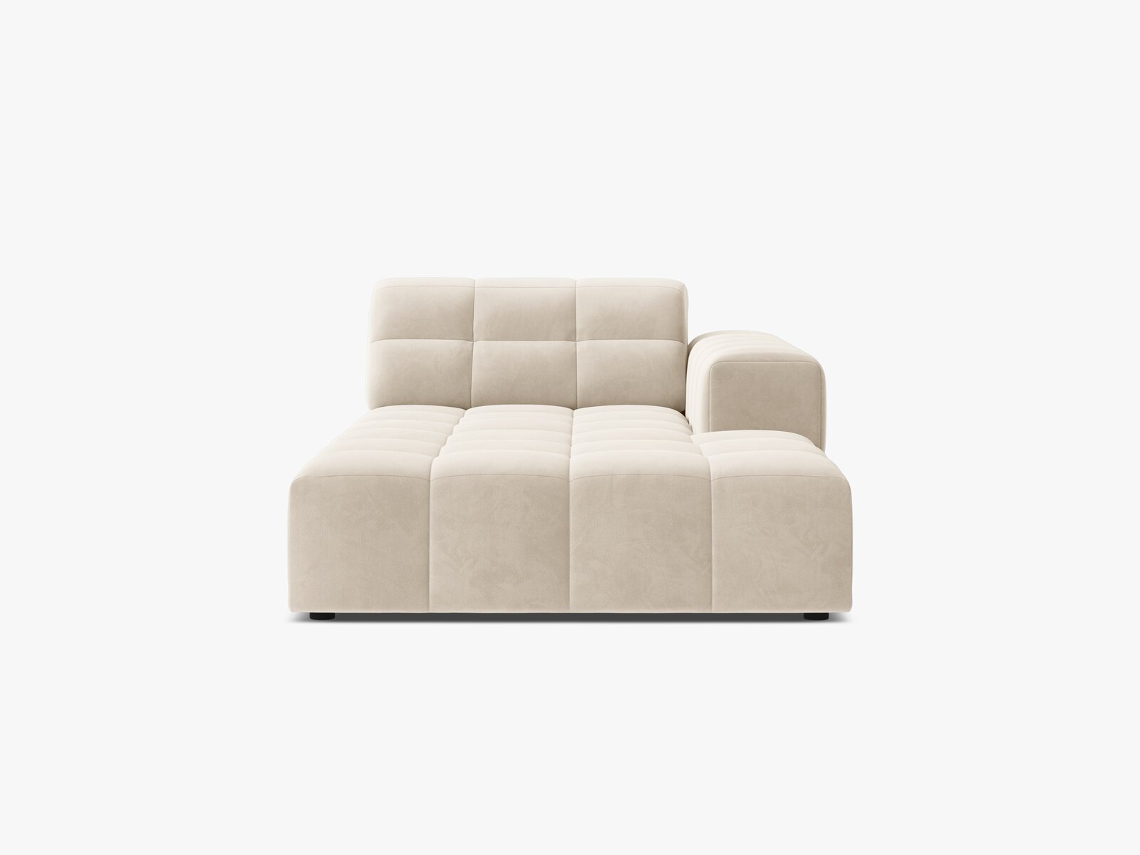 Micadoni Jennifer Chaiselongue Rechts Samt Bluvel Helles Beige