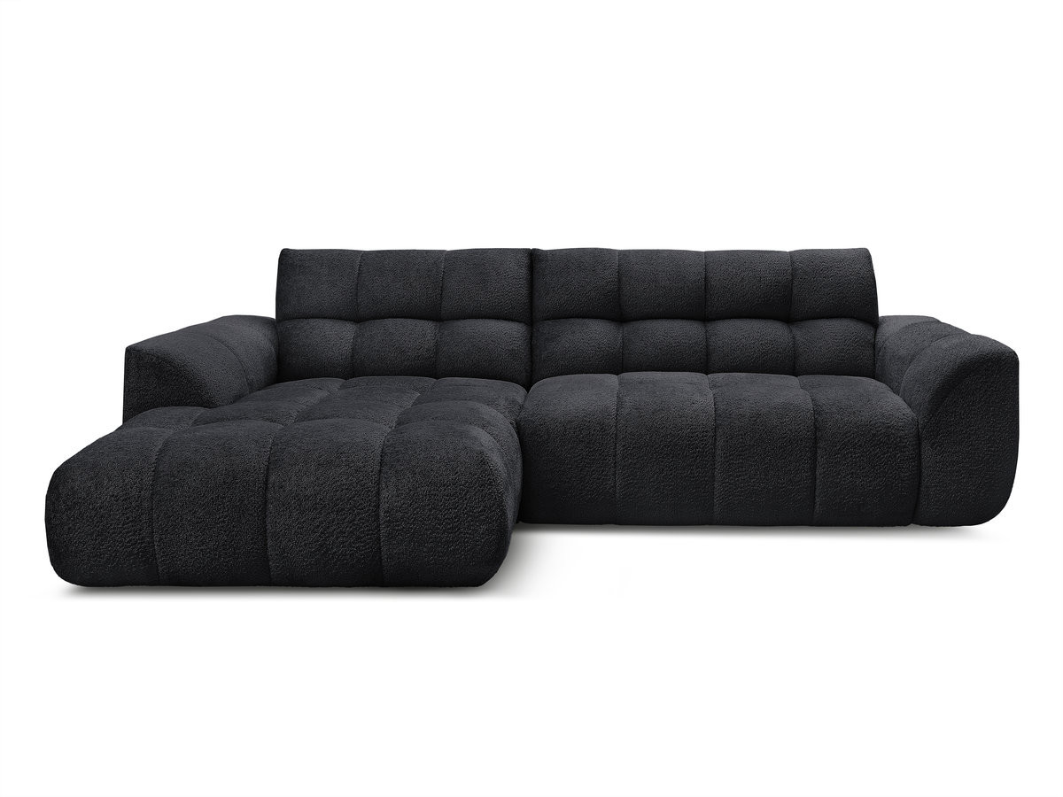 Bobochic Jaya Ecksofa Chenille Schwarz Ecke links