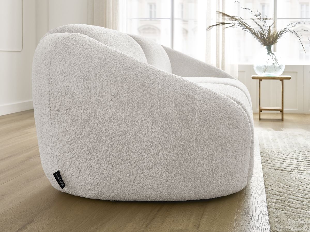Bobochic Tina Sofa 2-Sitzer Bouclé-Stoff Weiß