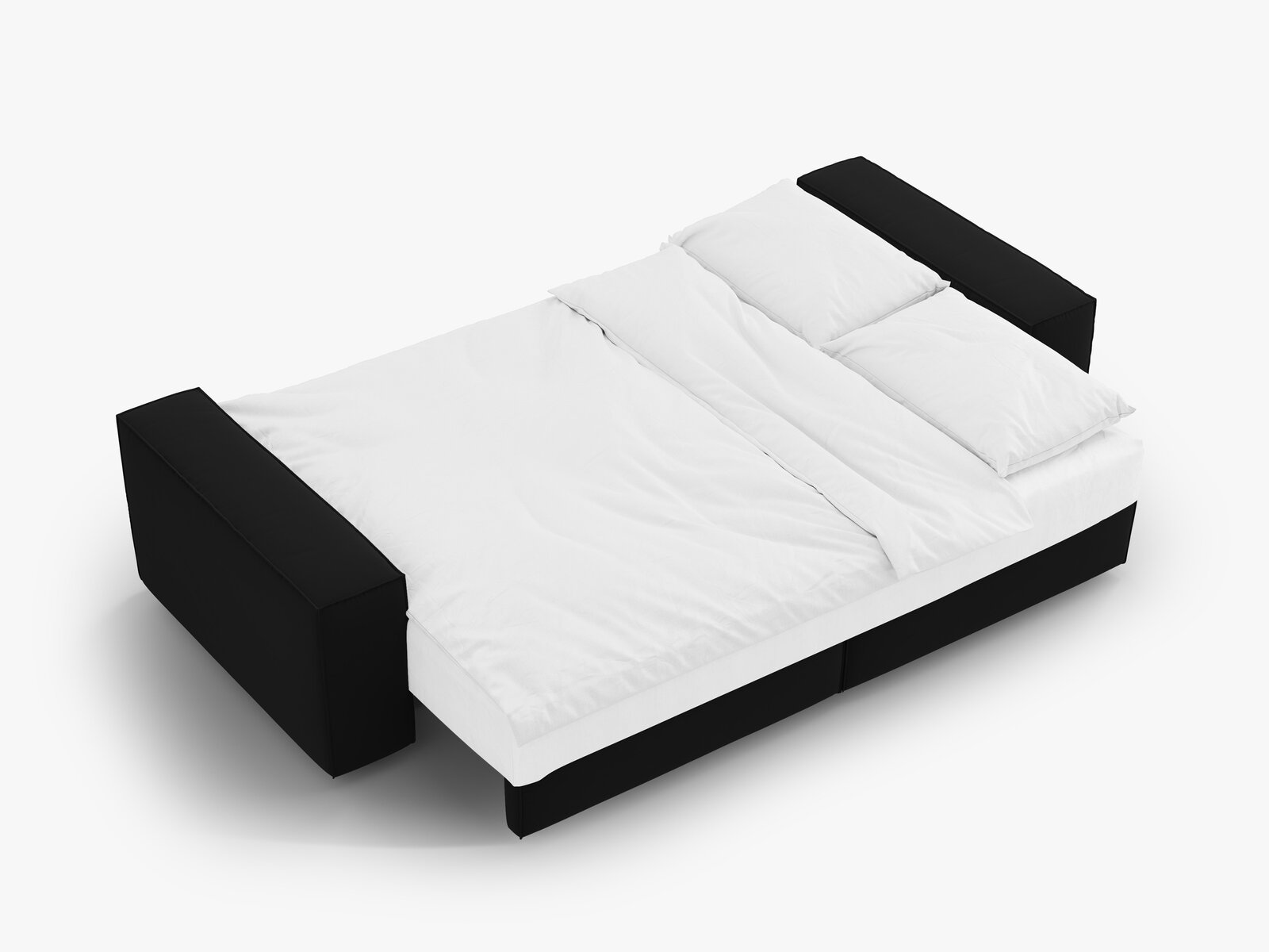 Micadoni Schlafsofa Jodie 3-Sitzer Samt Schwarz