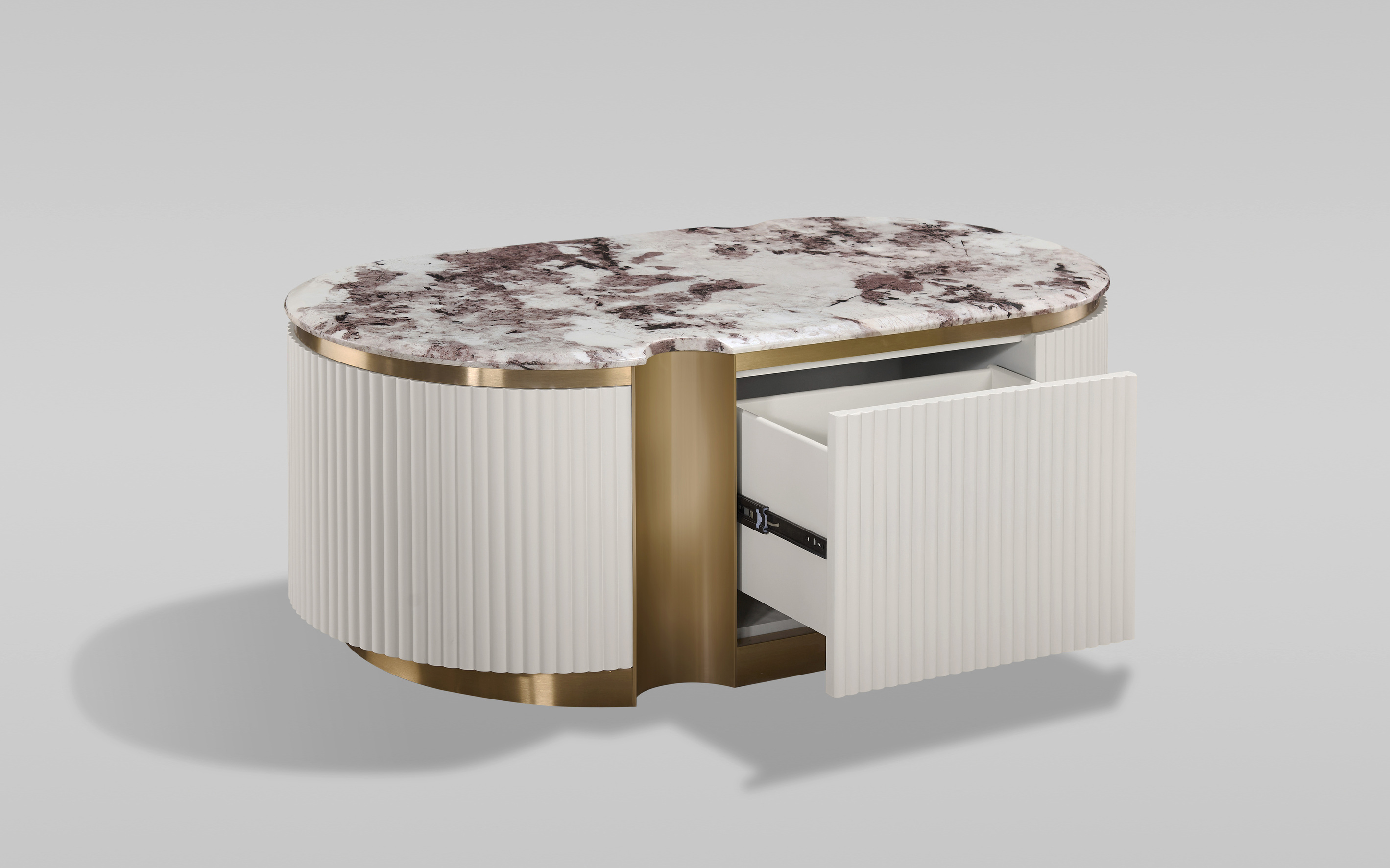 Livin Hill Couchtisch Stilig 122 × 60 × 45 cm Ecru-Weiß, Platte Taupe/Kühles Dunkelbraun