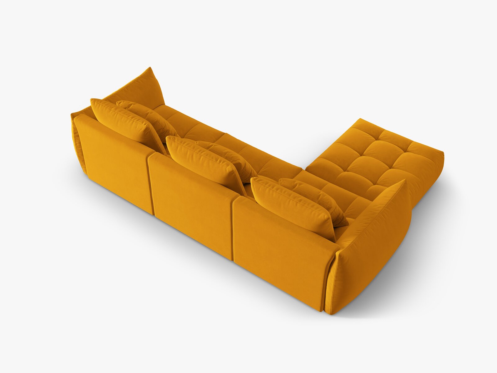 Micadoni Ecksofa Bloom 2-Sitzer Samt Gelb