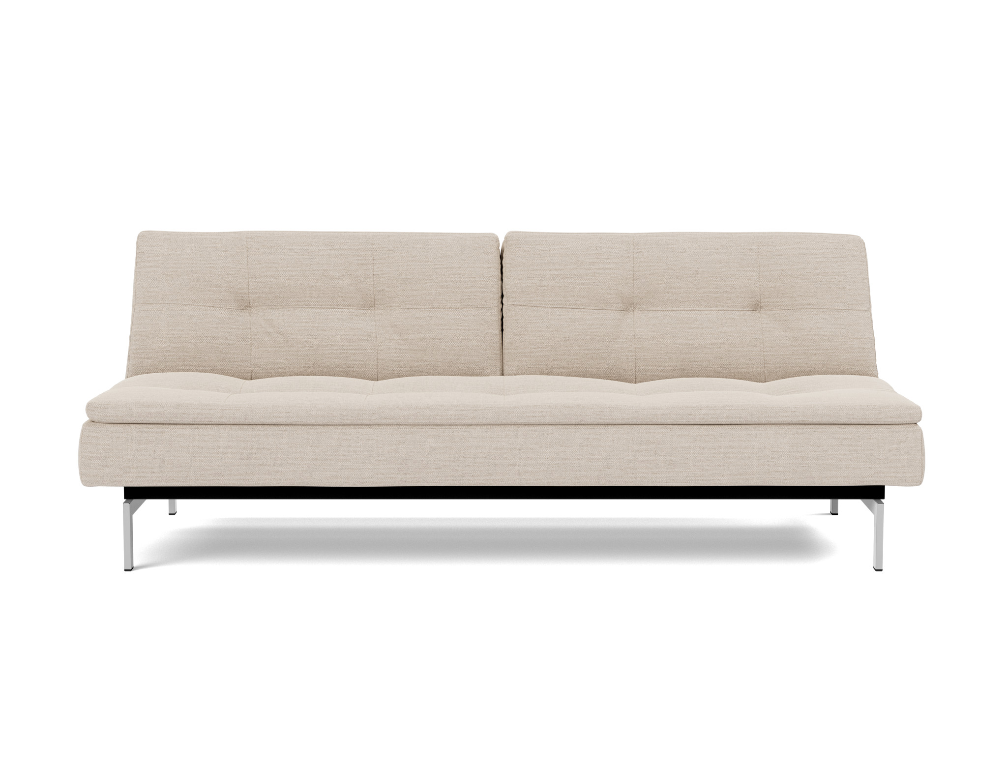 Schlafsofa Dublexo Webstoff Blida 612-Sand-Grey Beine Chrom