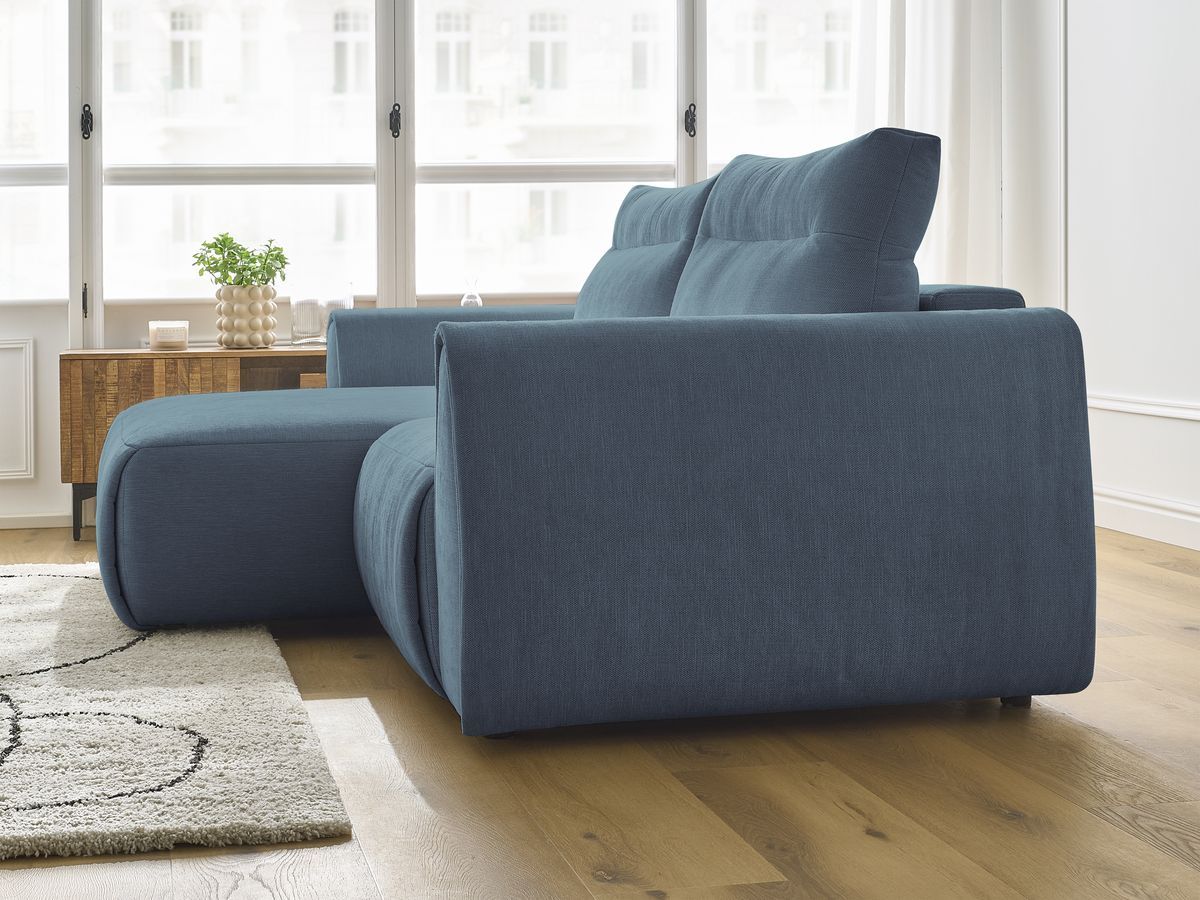 Bobochic Aden Ecksofa 246 × 152 cm Stoff Hellblau Ecke links