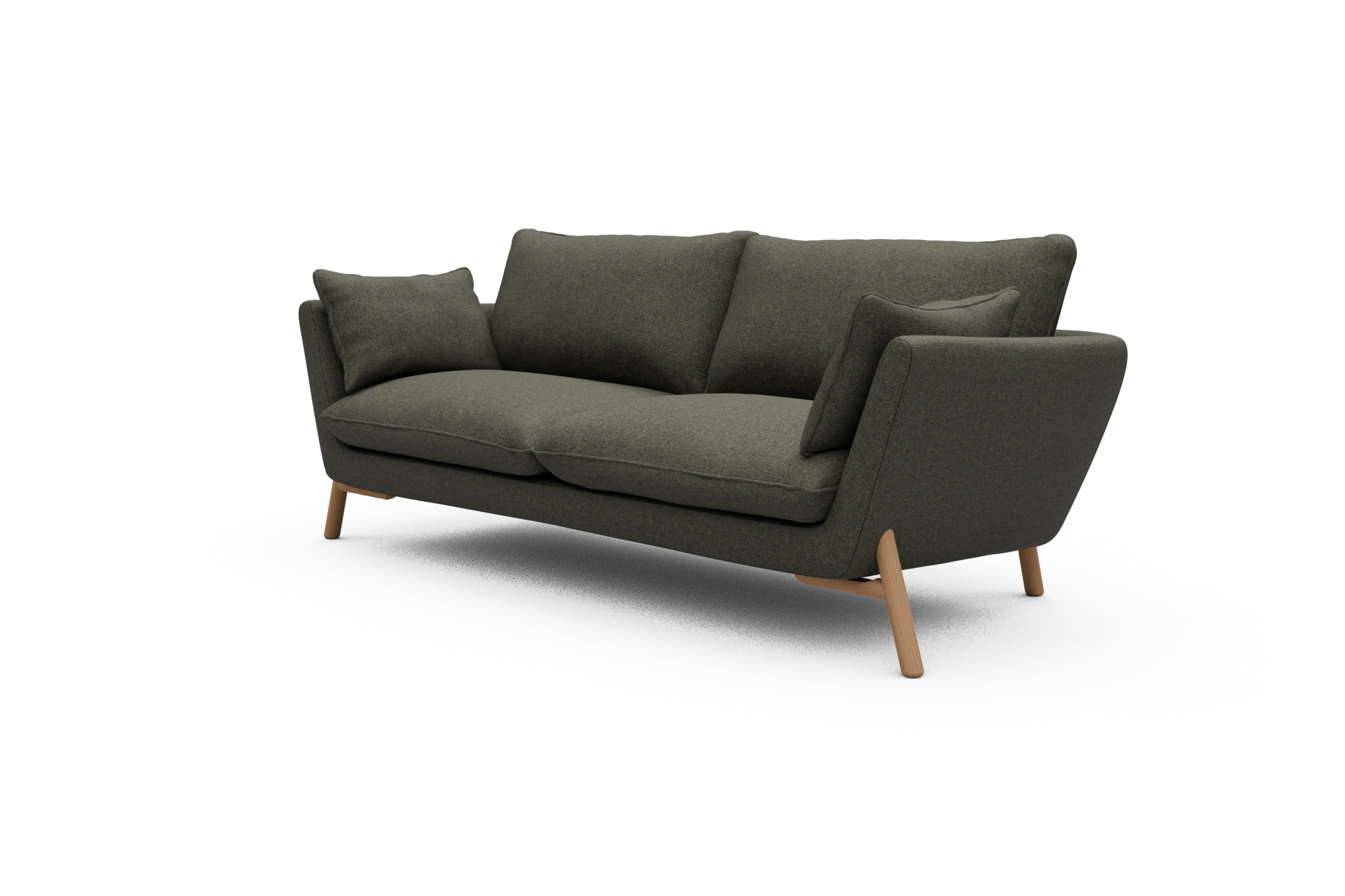 Sofa Emil 3-Sitzer Beinfarbe Eiche Natur Sama-Winter-Moss