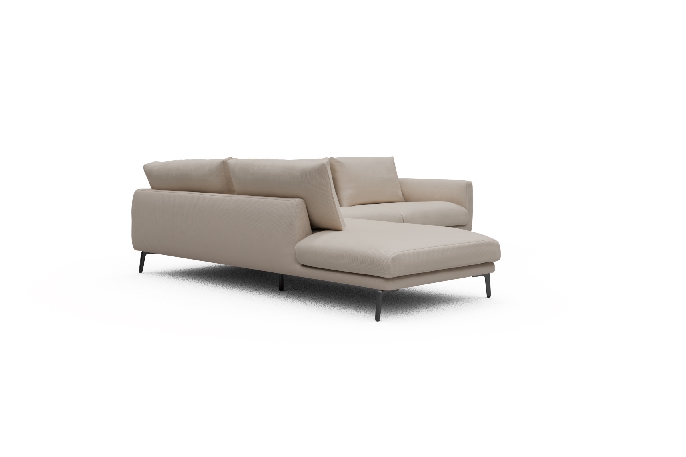 Ecksofa Karl Relax-Ecke links mit 2,5-Sitzer Cordufine-Off-White