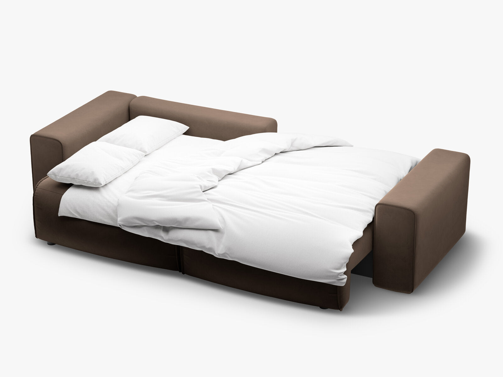 Micadoni Ecksofa Victor 3-Sitzer mit Schlaffunktion Links Samt Schokolade