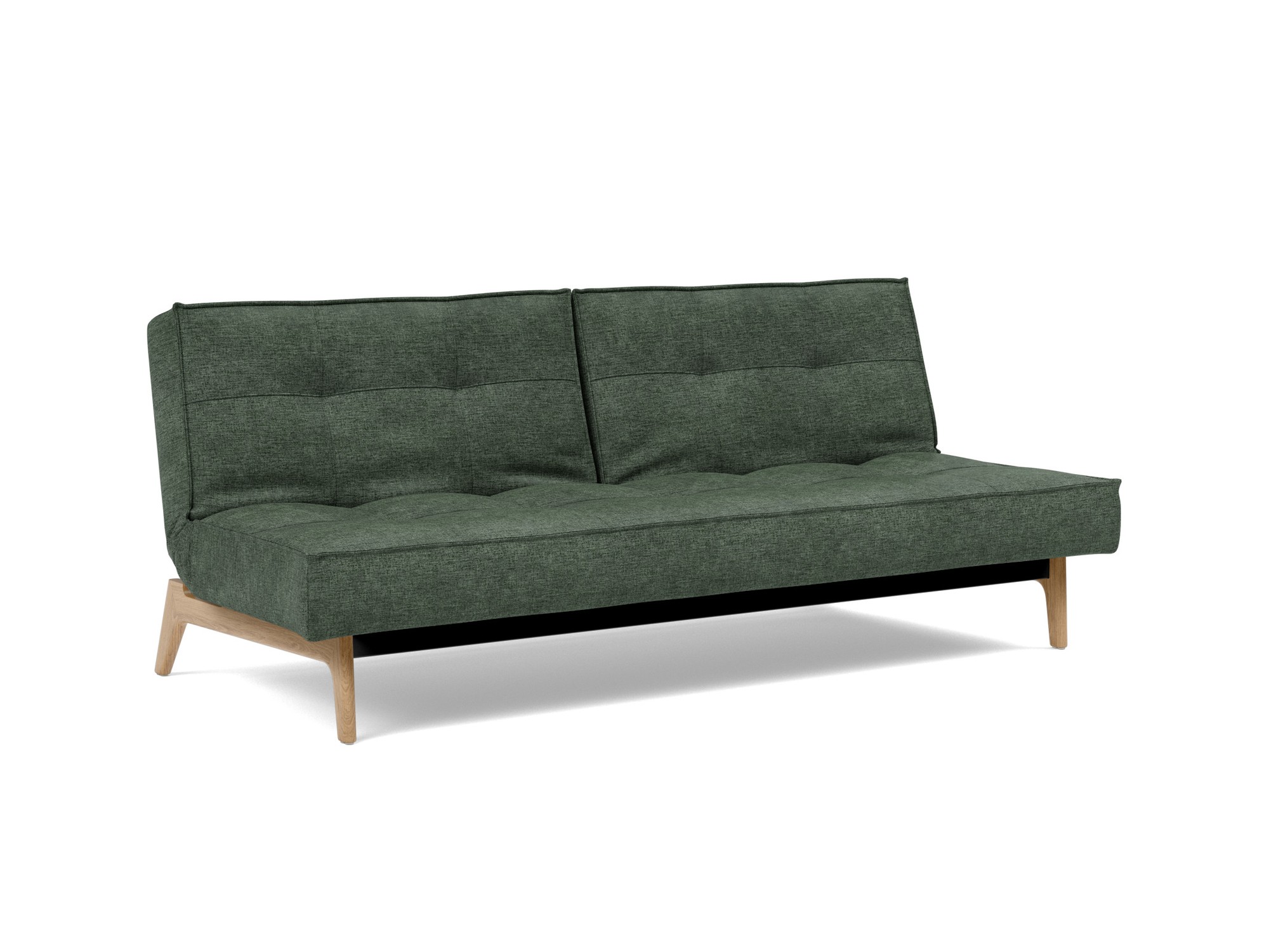 Schlafsofa Splitback Flachgewebe Avella 281-Pine-Green Beine Eiche