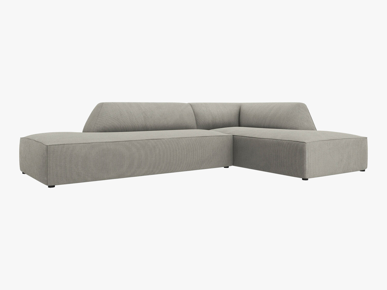 Micadoni Ecksofa Ruby 4-Sitzer Rechts Kord Scala Hellgrau