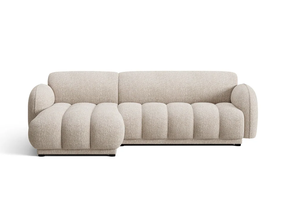 Cosmopolitan Design Ecksofa Bilbao 3-Sitzer Boucle Miles Beige Links