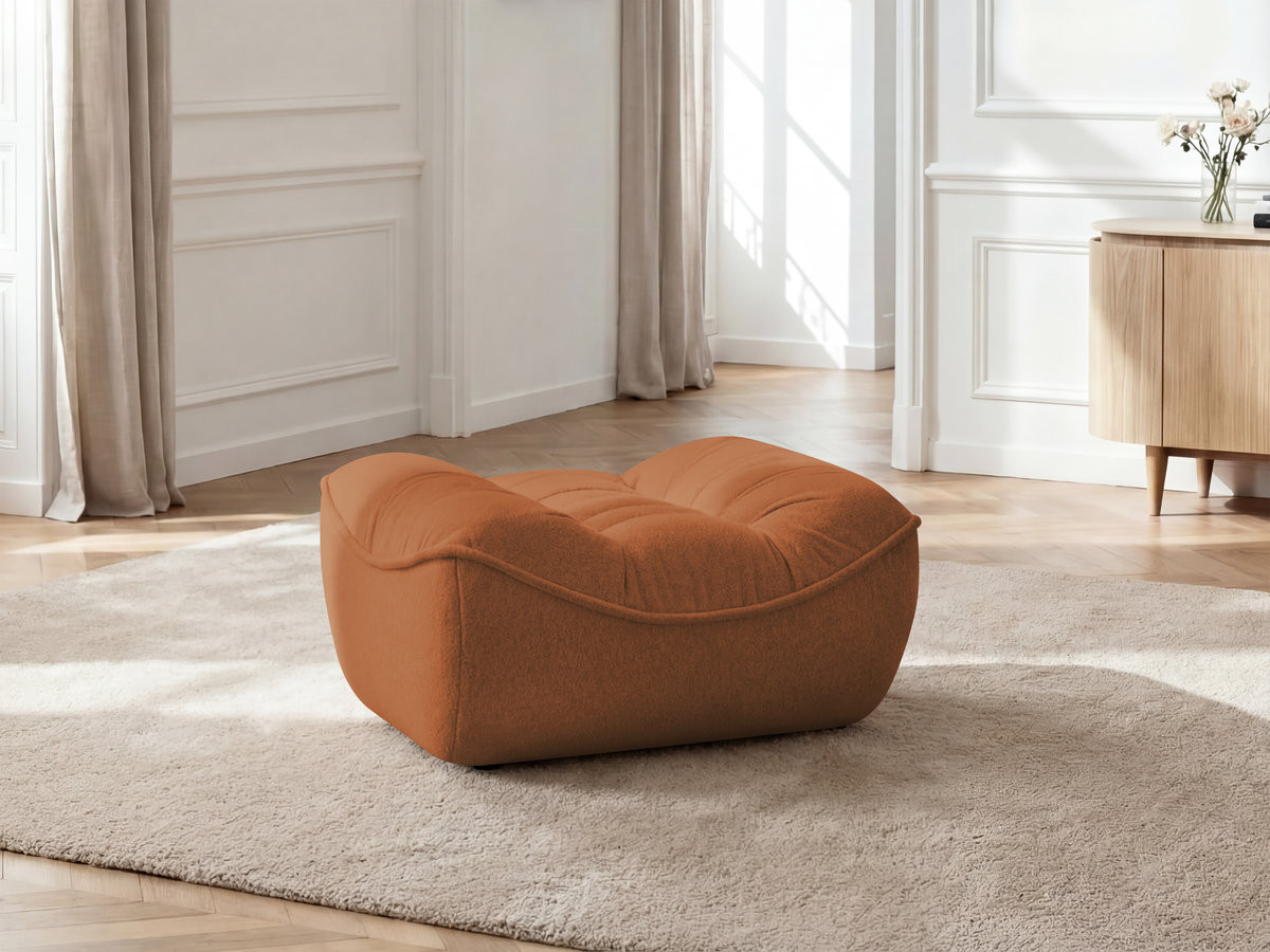 Bobochic Serena Pouf Melange-Stoff Orange
