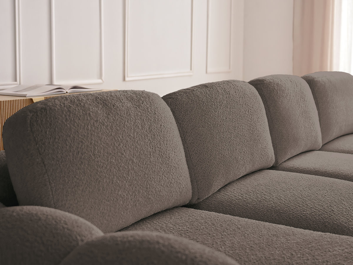 Bobochic Montaigne Ecksofa mit Schlaffunktion und Bettkasten 276 × 164 cm Bouclé-Stoff Braun Ecke links