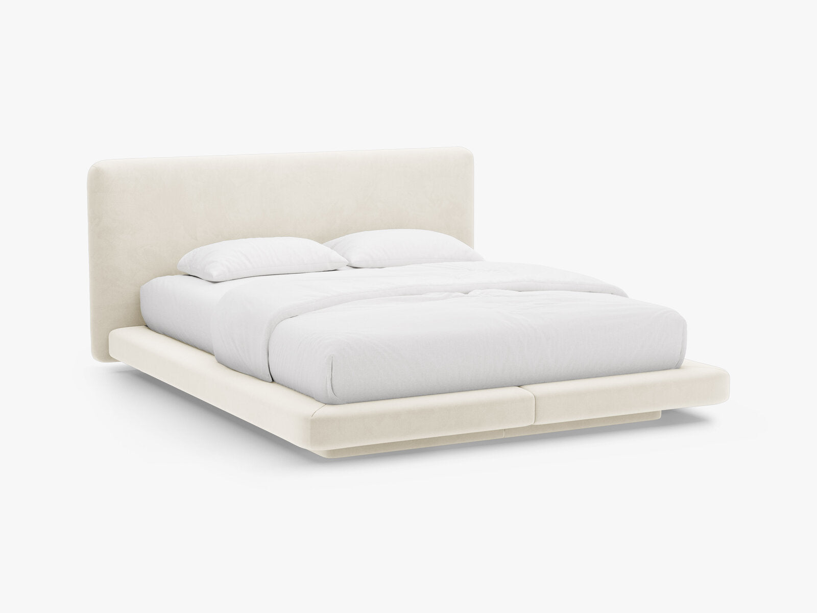 Micadoni Polsterbett mit Kopfteil Linea Samt Magic Velvet Elfenbein 200x200