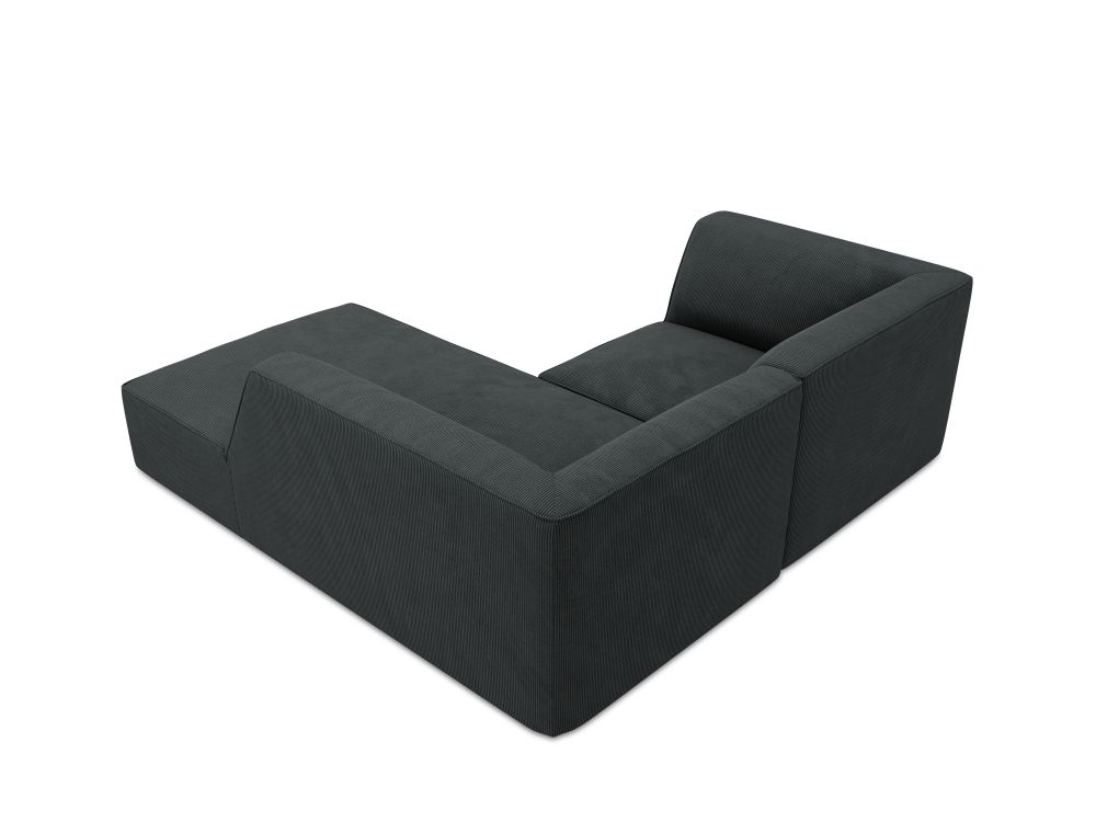 Cosmopolitan Design Ecksofa Siena 3-Sitzer Kord Scala Schwarz Rechts