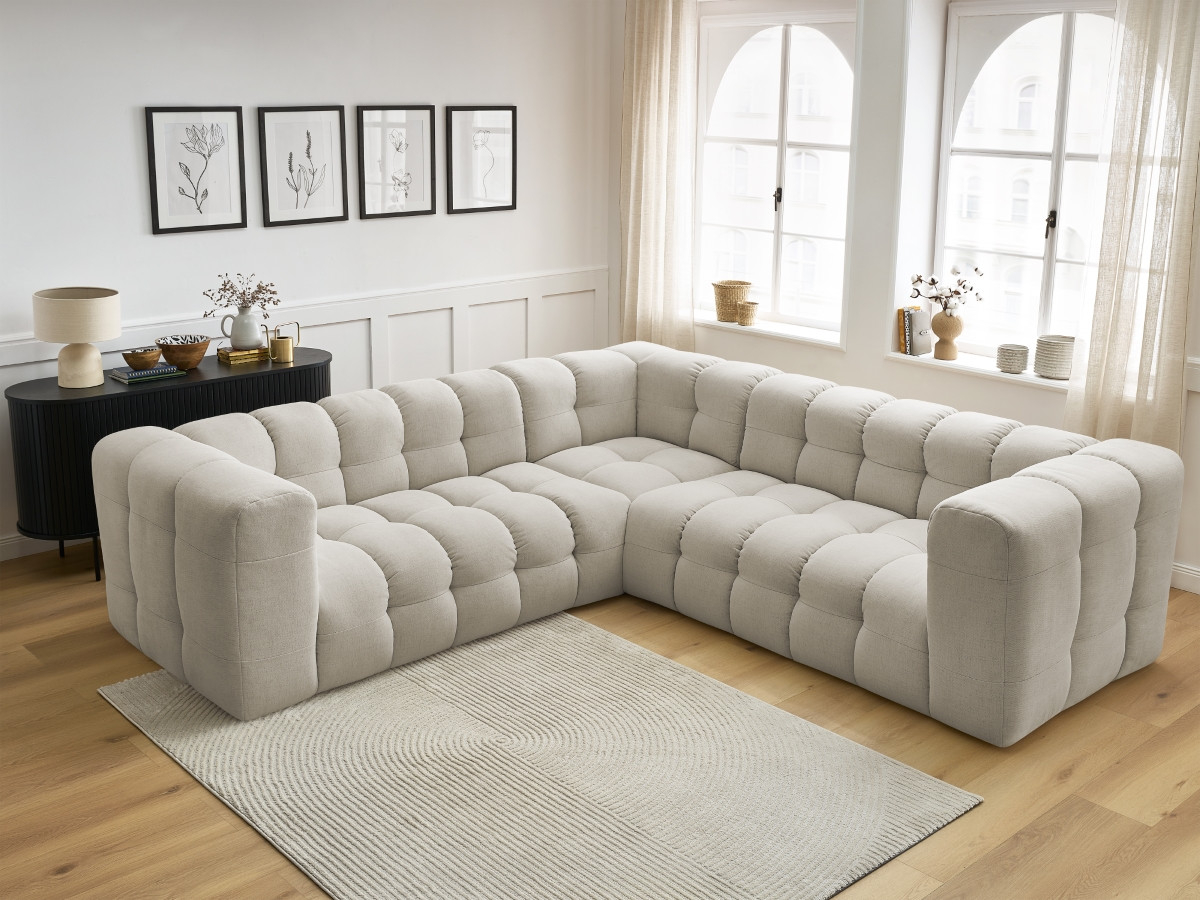 Bobochic Cloud Ecksofa 268 × 184 cm Stoff Beige