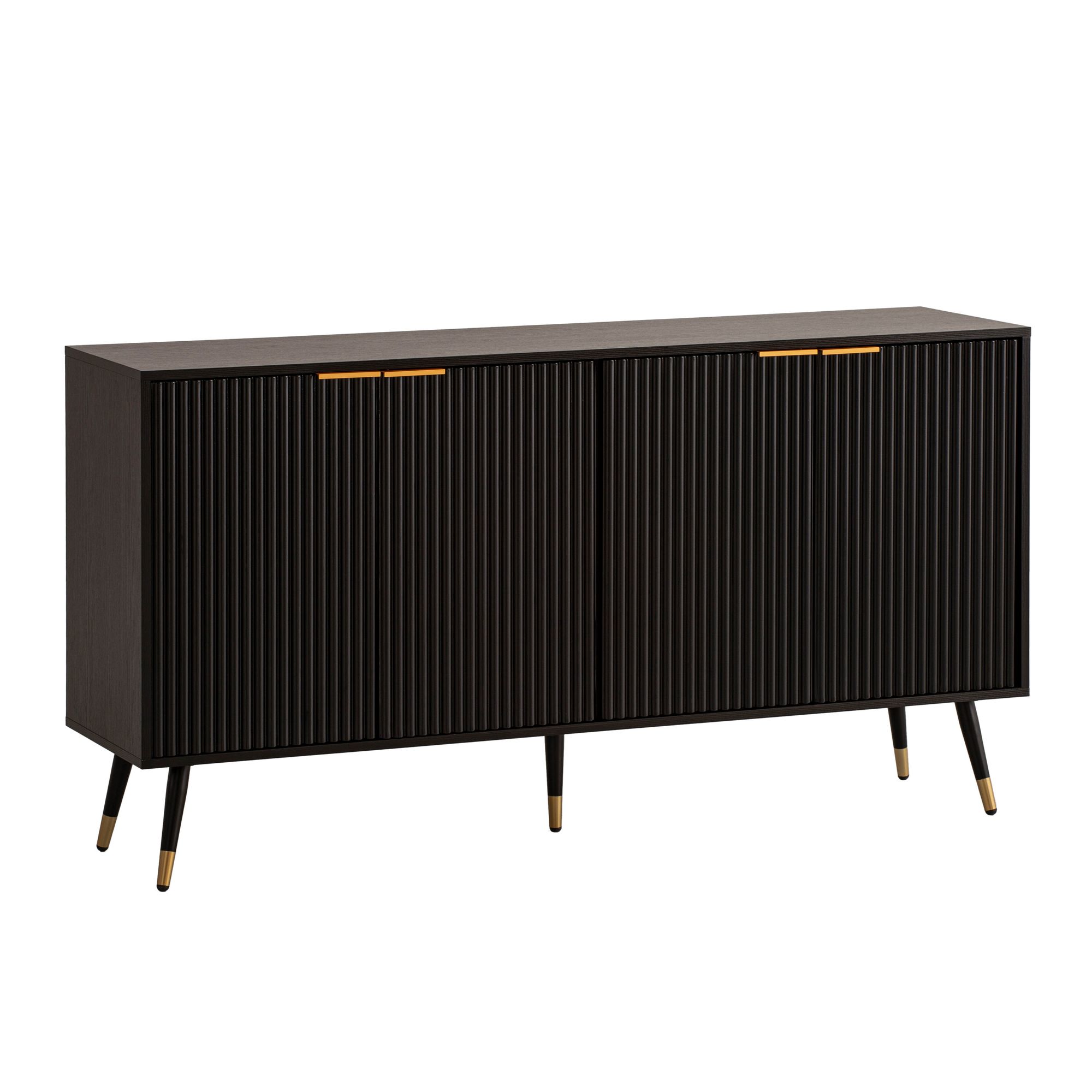 Sideboard Fannrem Schwarz 150 × 39 × 81 cm