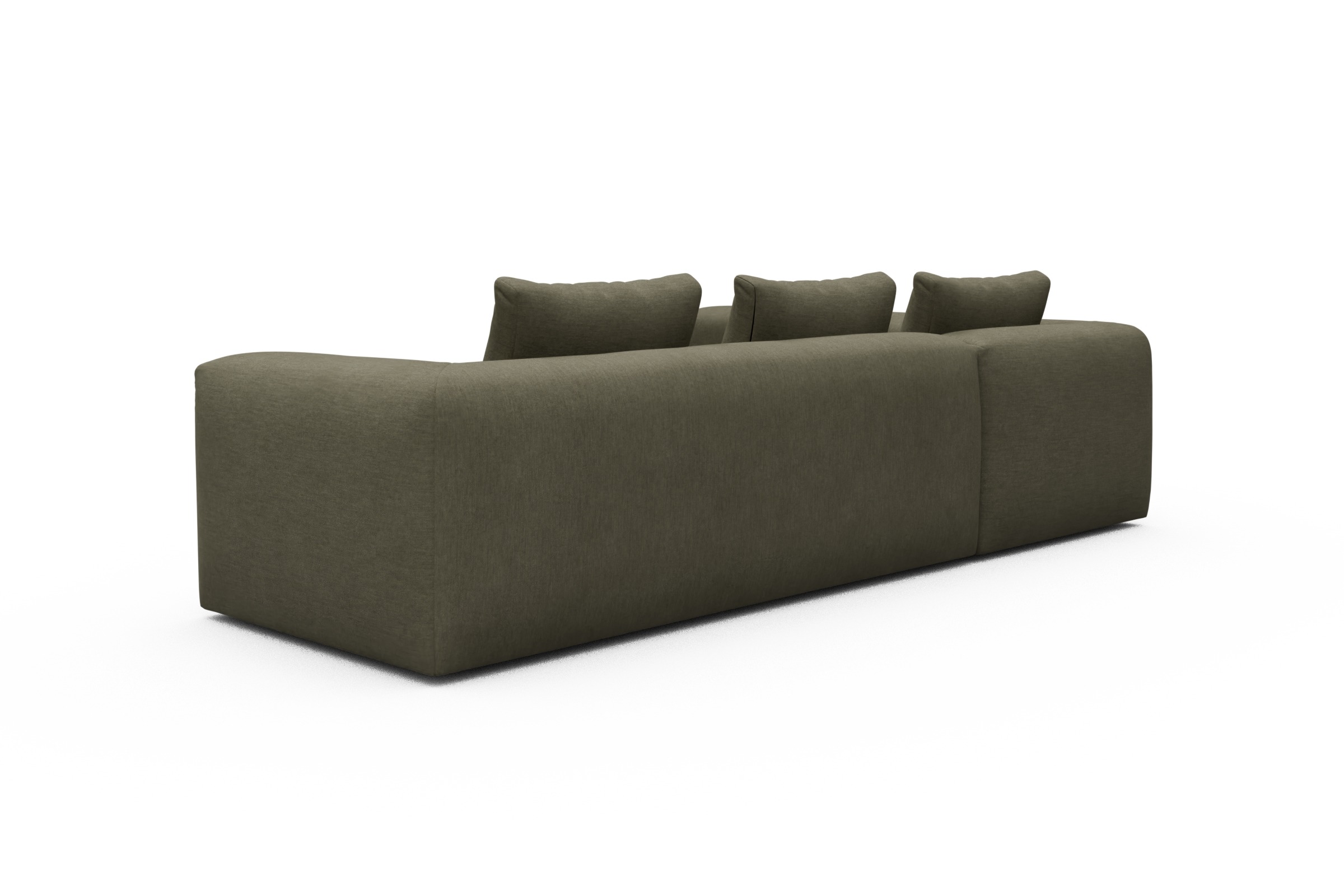 Ecksofa Fred 2x 2,5-Sitzer links offen Vivus-Dusty-Olive