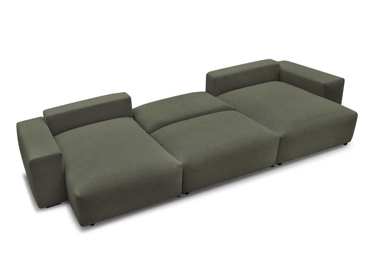 Bobochic Voltaire Wohnlandschaft 420 × 165 cm Melange-Stoff Grün