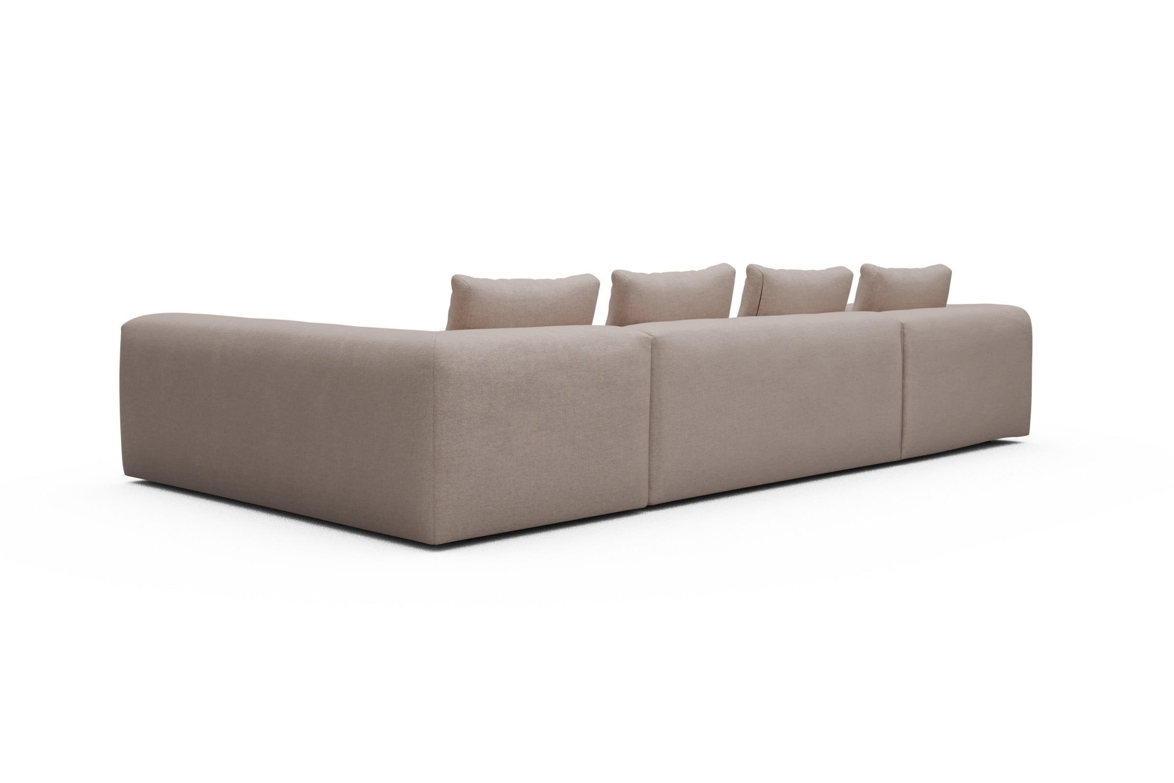 Wohnlandschaft Fred Chaiselongue links mit 2-Sitzer und lange Armlehne rechts Weda-Sand