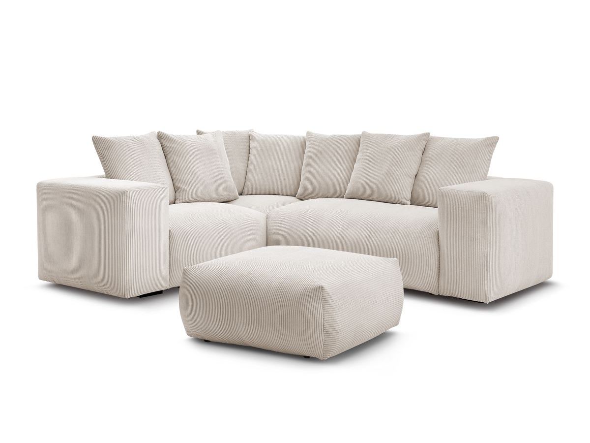 Bobochic Voltaire Ecksofa mit Pouf 268 × 214 cm