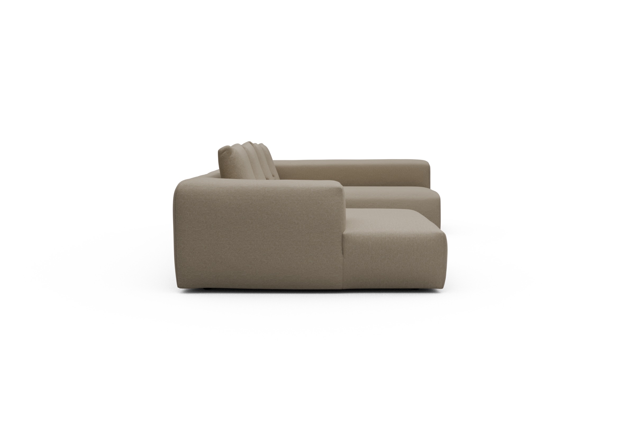 Wohnlandschaft Fred Chaiselongue links mit 2-Sitzer und lange Armlehne rechts Satya-Natural