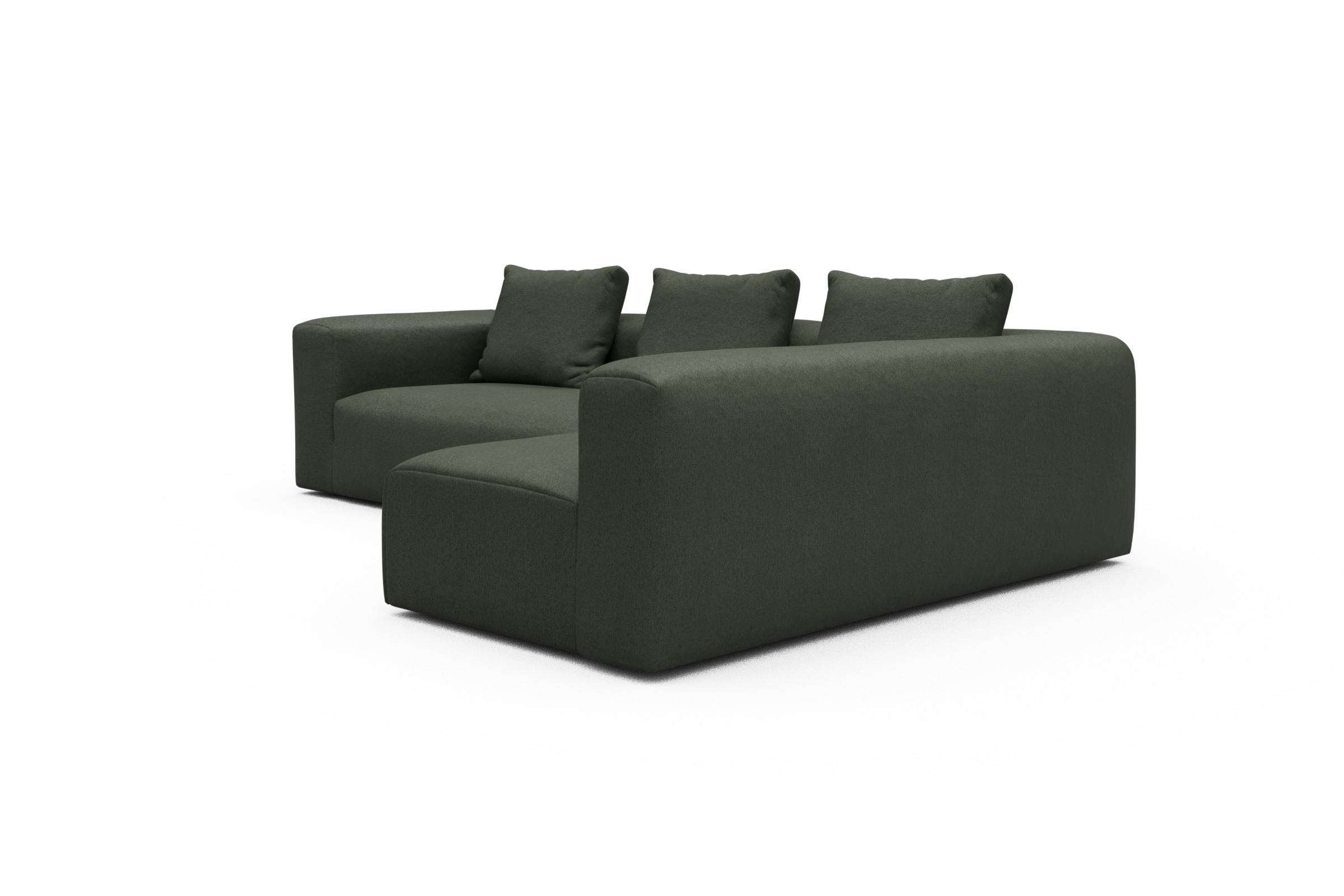 Ecksofa Fred 2x 2,5-Sitzer rechts offen Denari-Forest-Green