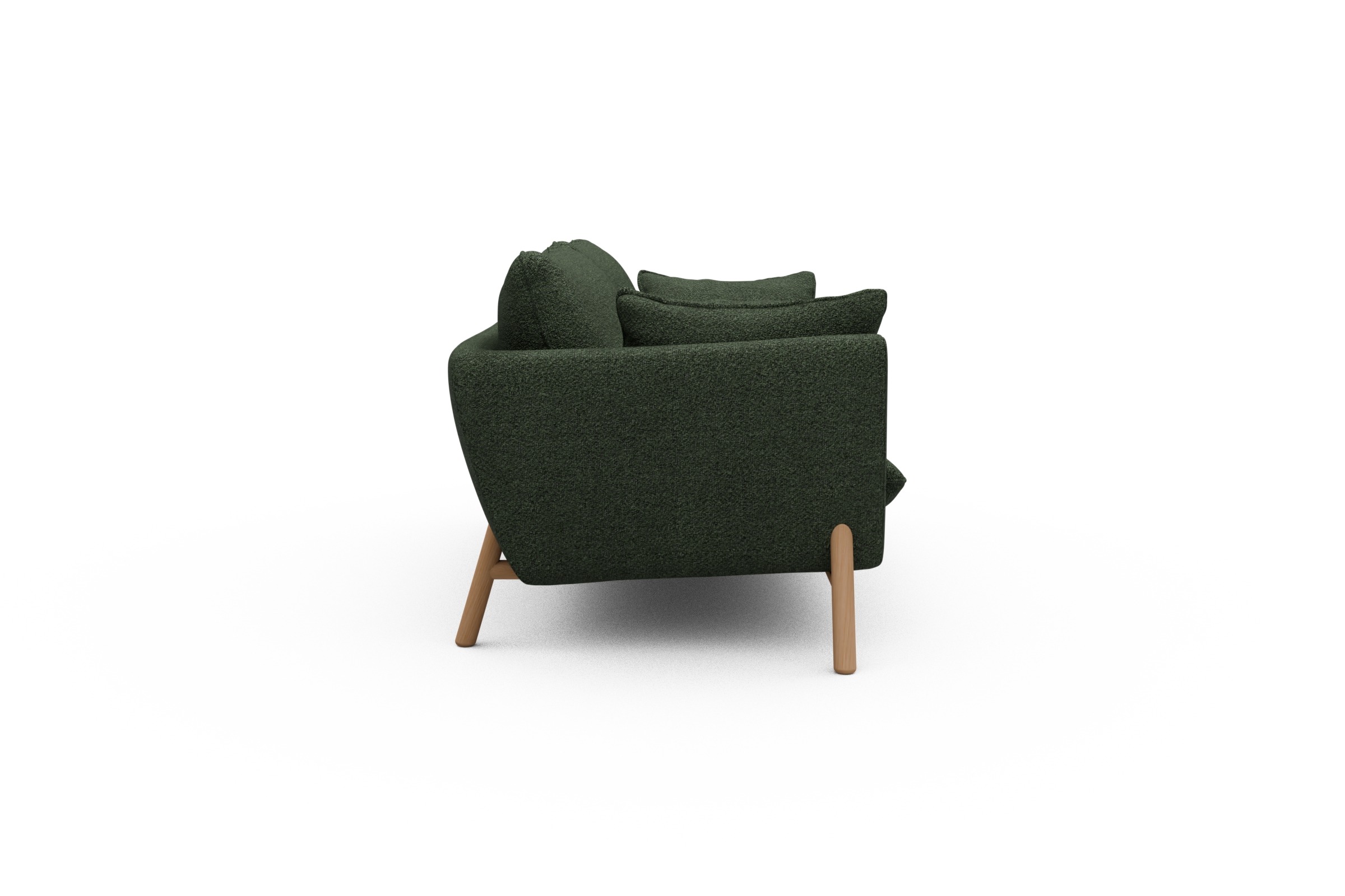 Sofa Emil 2-Sitzer Beinfarbe Eiche Natur Vanora-Deep-Green
