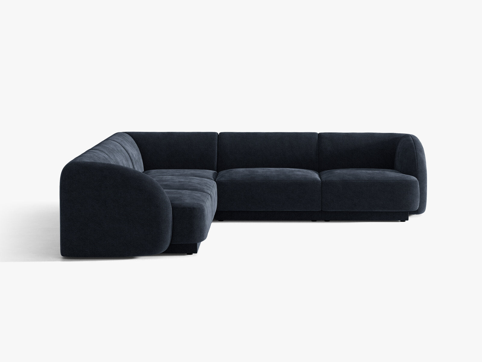Micadoni 5-Sitzer Symmetrisches Ecksofa Miley Chenille Eden Marineblau