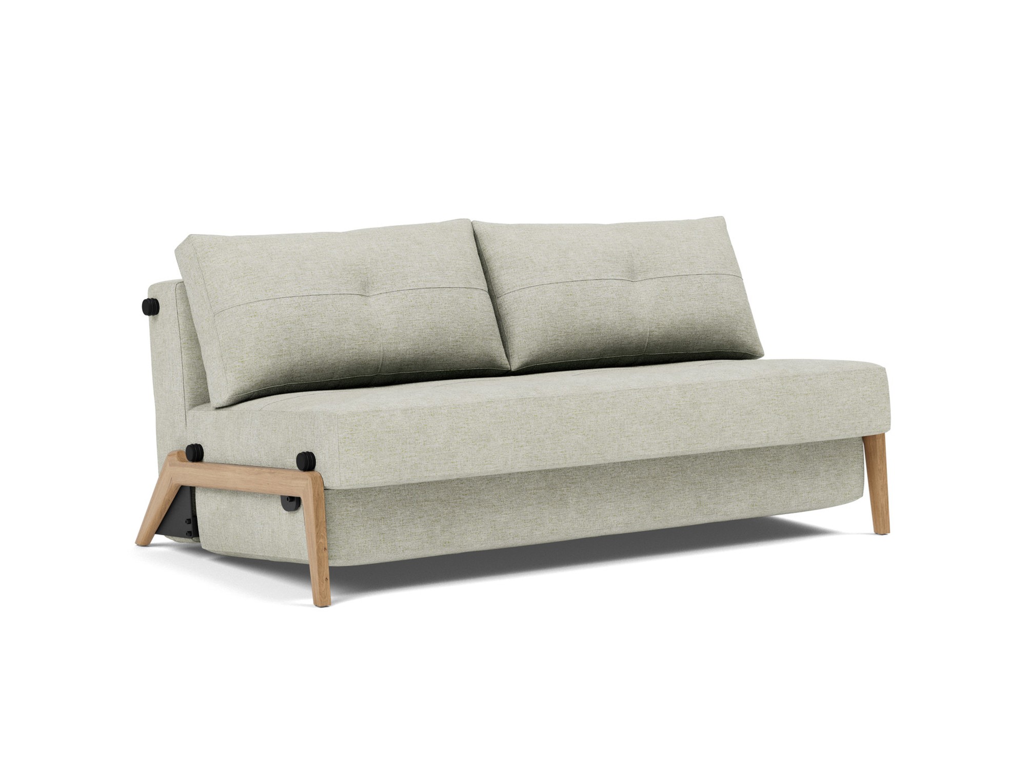 Schlafsofa Cubed 160 Flachgewebe Avella 280-Sand Beine Eiche