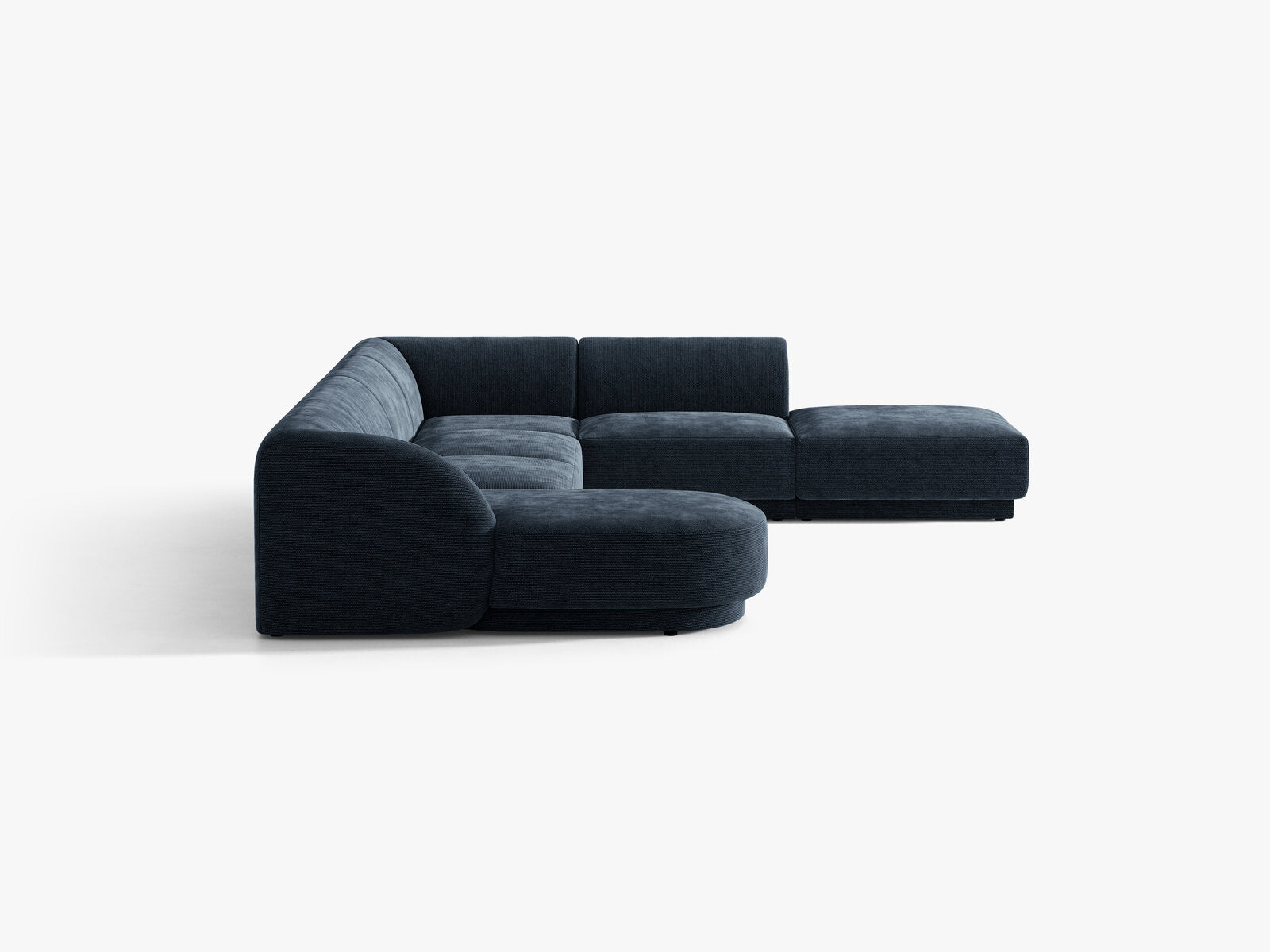 Micadoni Panorama-Ecksofa Miley 6-Sitzer Rechts Chenille Haga Königsblau