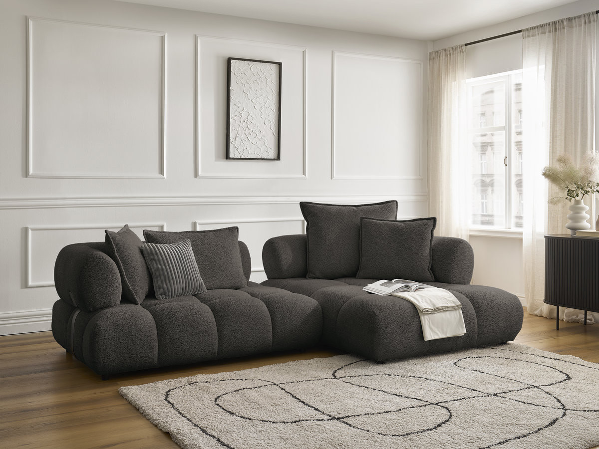 Bobochic Alya Ecksofa Bouclé-Stoff Braun Ecke rechts