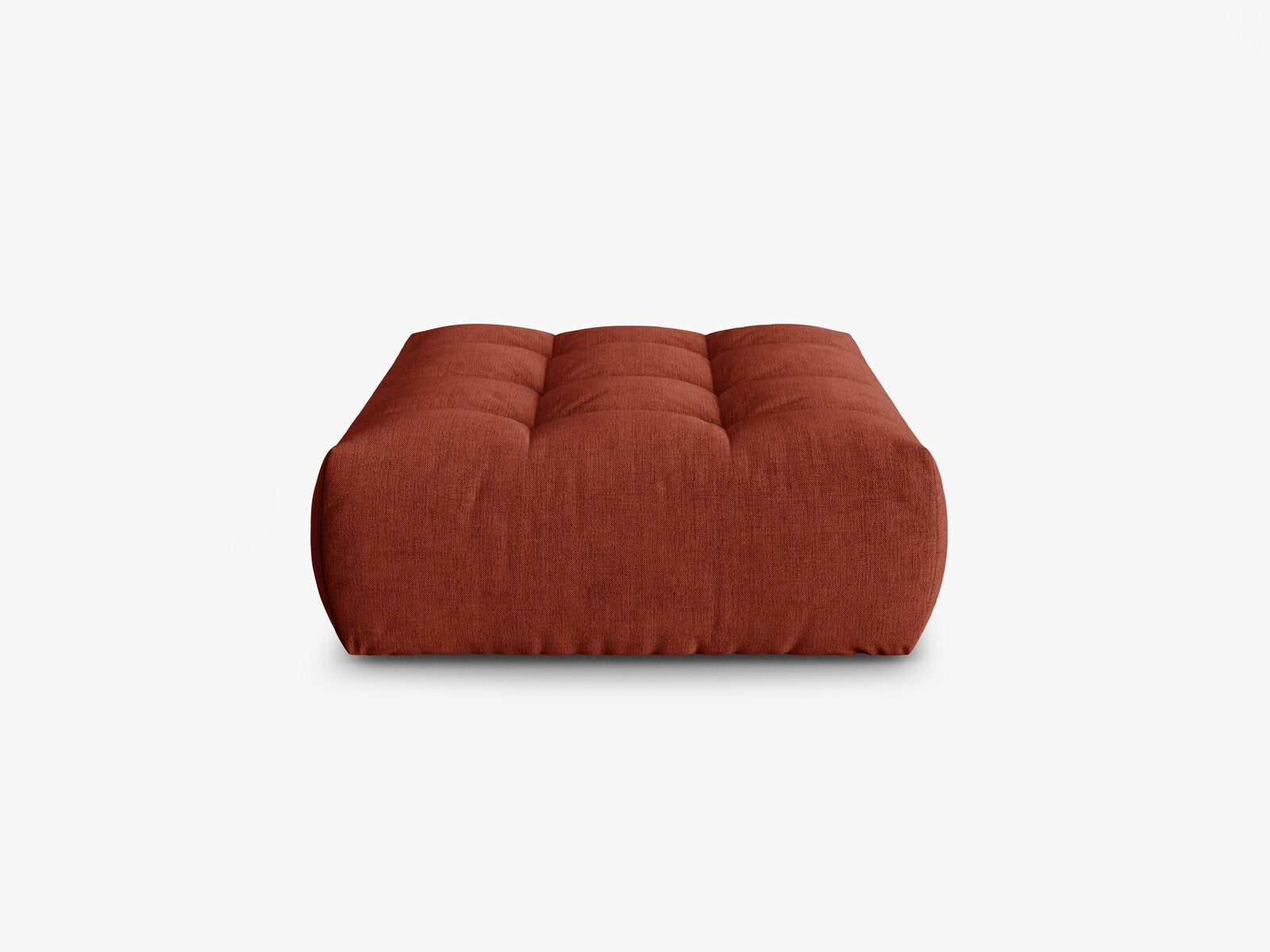 Micadoni Hocker Bloom 1-Sitzer Strukturierter Stoff Wind Kastanienbraun