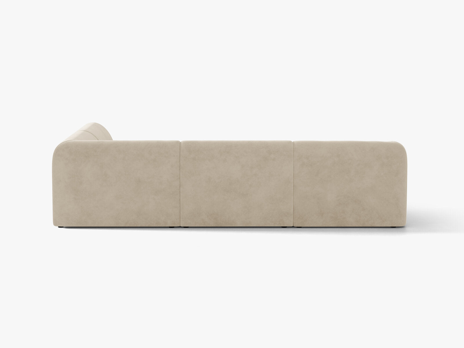 Micadoni Ecksofa Miley 6-Sitzer Rechts Samt Bluvel Dunkelbeige