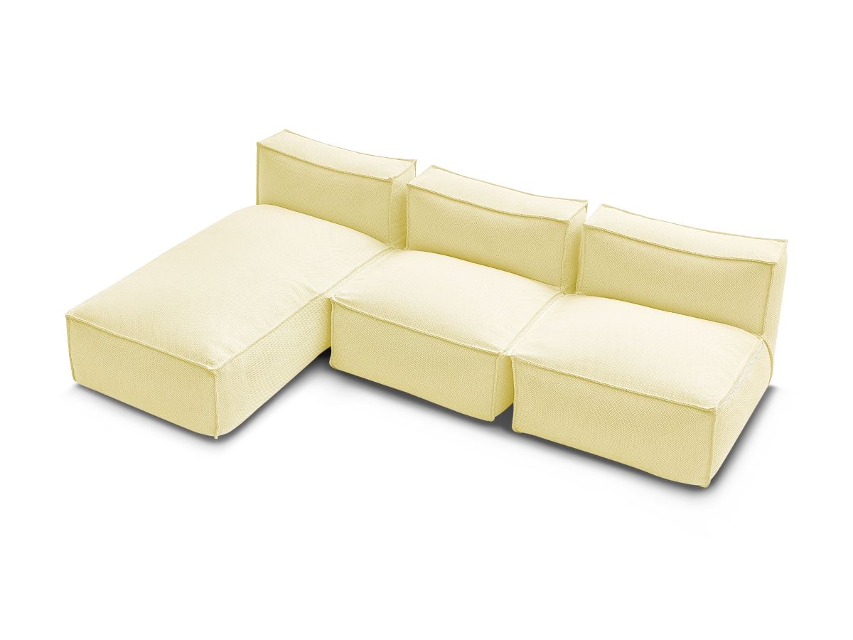 Bobochic Biarritz Gartensofa 3-Sitzer Melange-Stoff Gelb