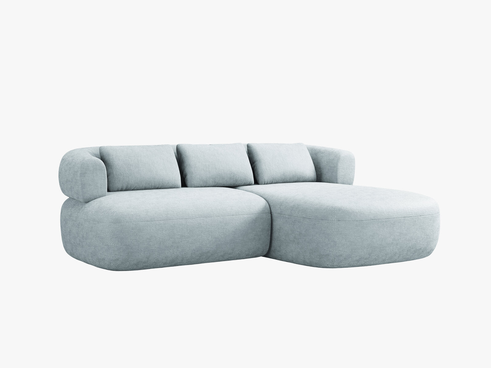 Micadoni 5-Sitzer Ecksofa Jenny Kleine Version Rechts Chenille Perfect Harmony Hellblau