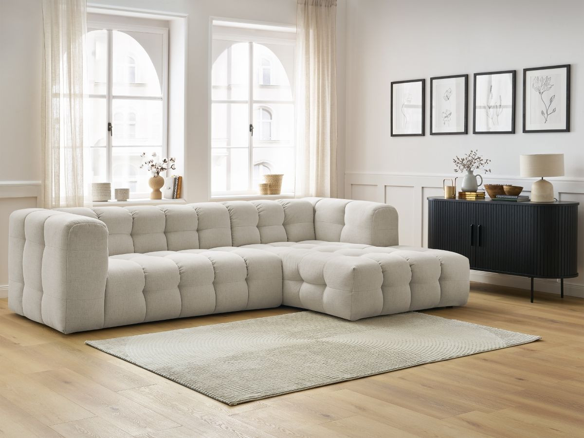 Bobochic Cloud Ecksofa 288 × 184 cm Stoff Beige Ecke rechts