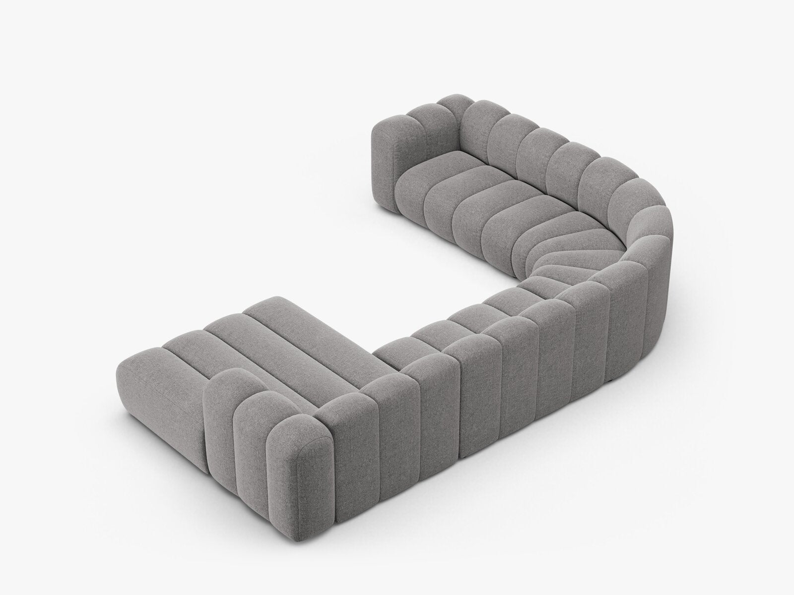 Micadoni Modulares Panorama Ecksofa Lupine 6-Sitzer Links Chenille Eden Hellgrau