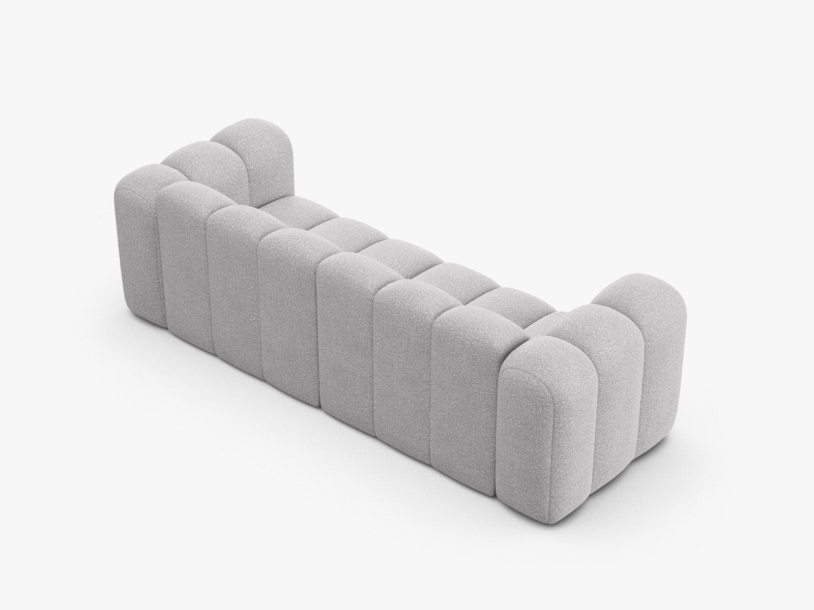 Micadoni Sofa Lupine 3-Sitzer Boucle Baloo Hellgrau