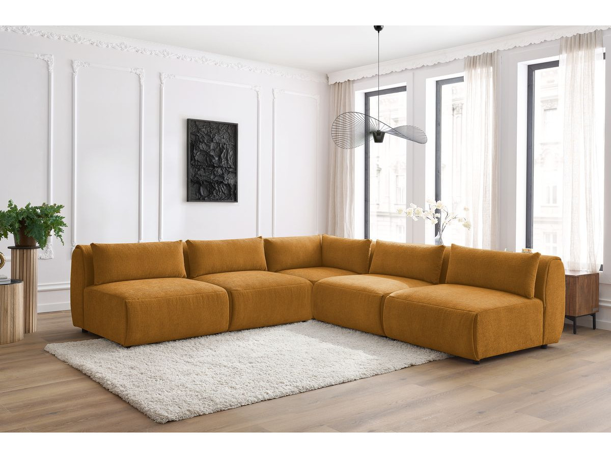 Bobochic Jeanne Ecksofa 299 × 299 cm Strukturstoff Gelb