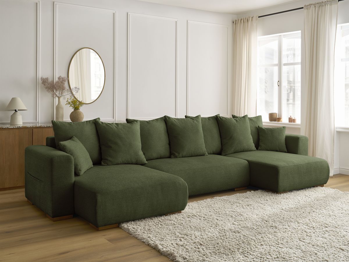 Bobochic Sidonie Wohnlandschaft Melange-Stoff Grün