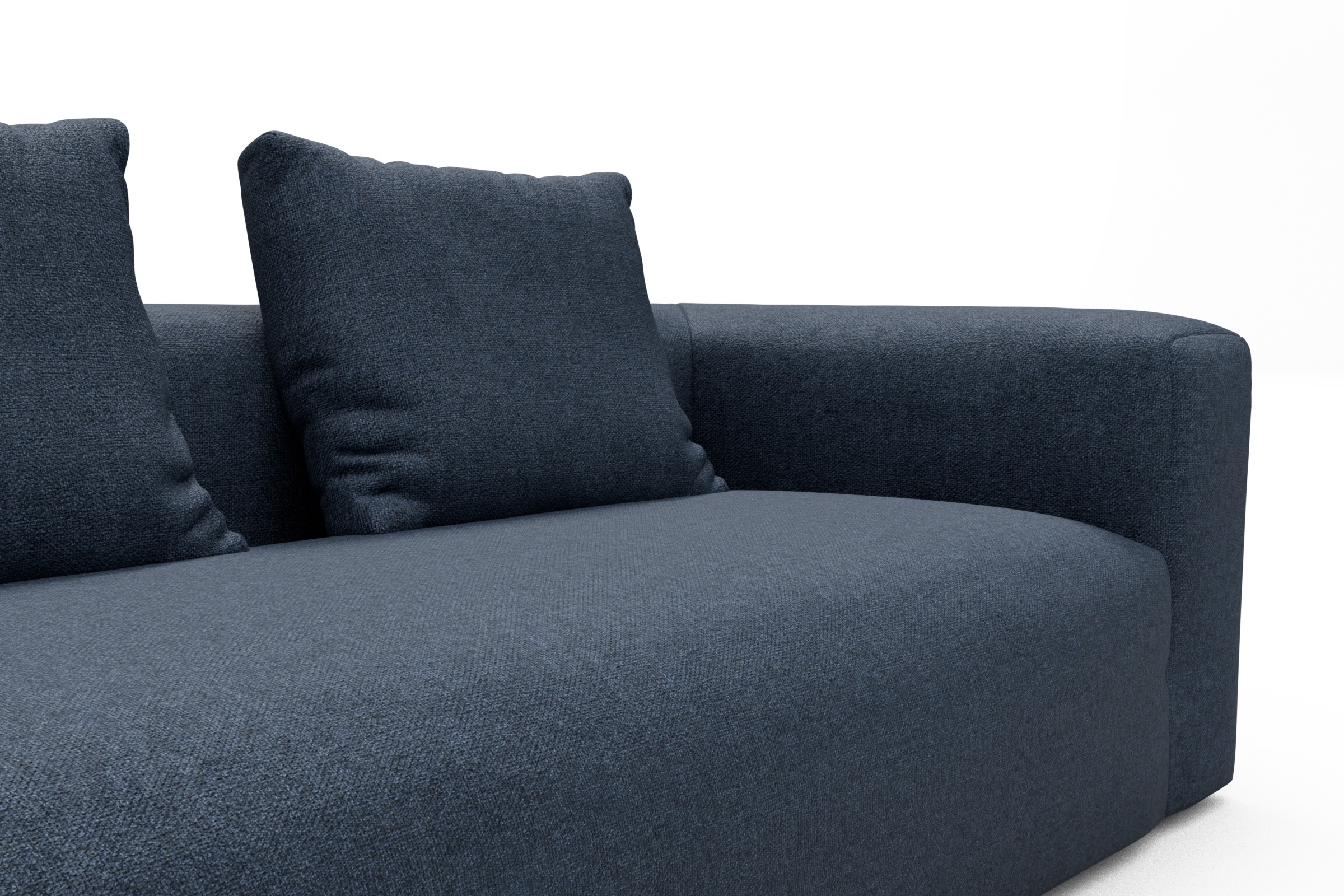 Wohnlandschaft Fred mit 2-Sitzer und Chaiselongue beidseitig Sama-Deep-Blue