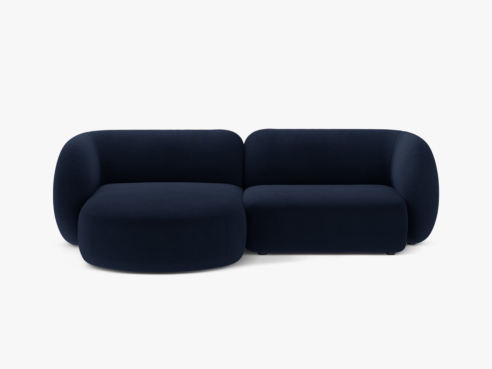 Micadoni Ecksofa Kate 2-Sitzer Links Samt Königsblau