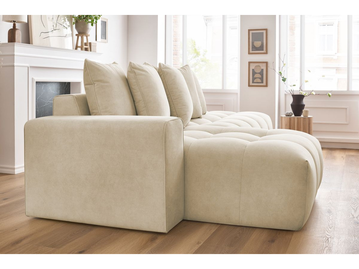 Bobochic Mont-blanc Ecksofa Samt Beige Ecke links