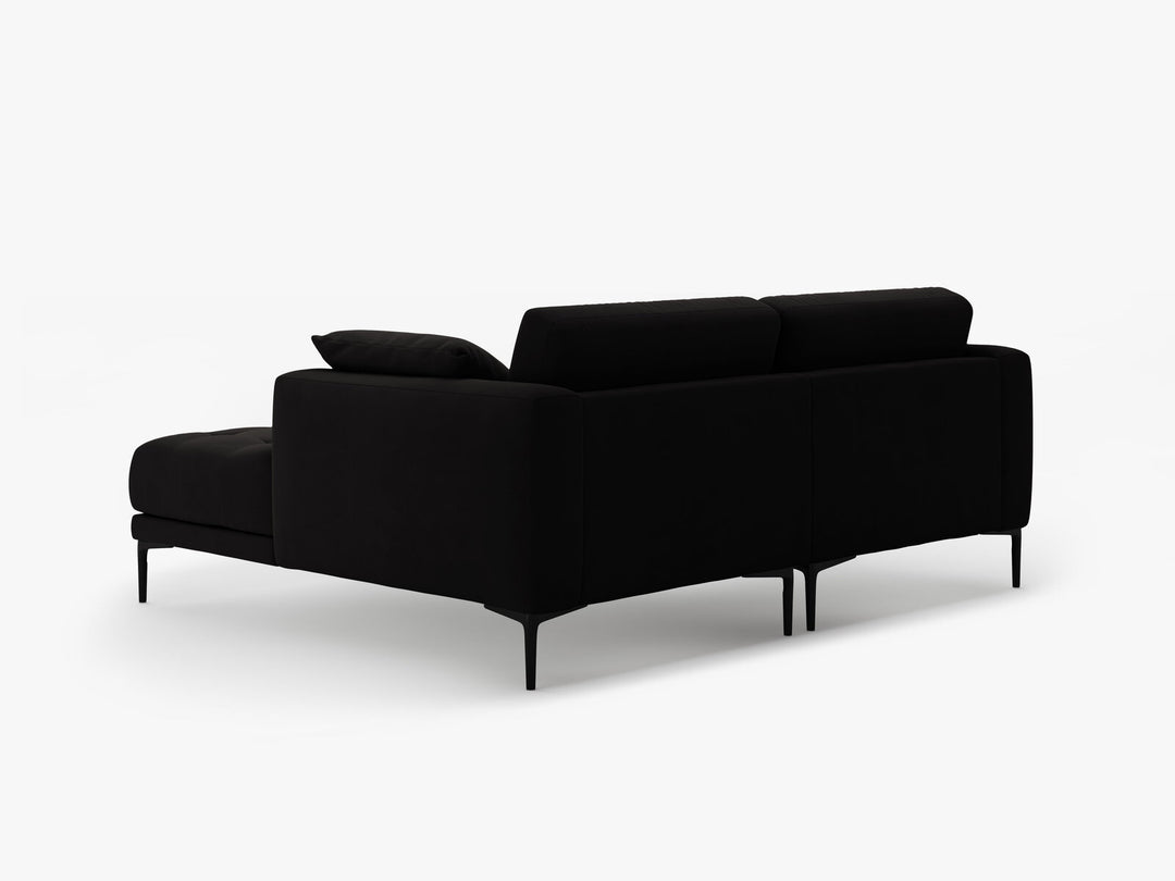 Micadoni Ecksofa Bemy 2-Sitzer Rechts Samt Schwarz