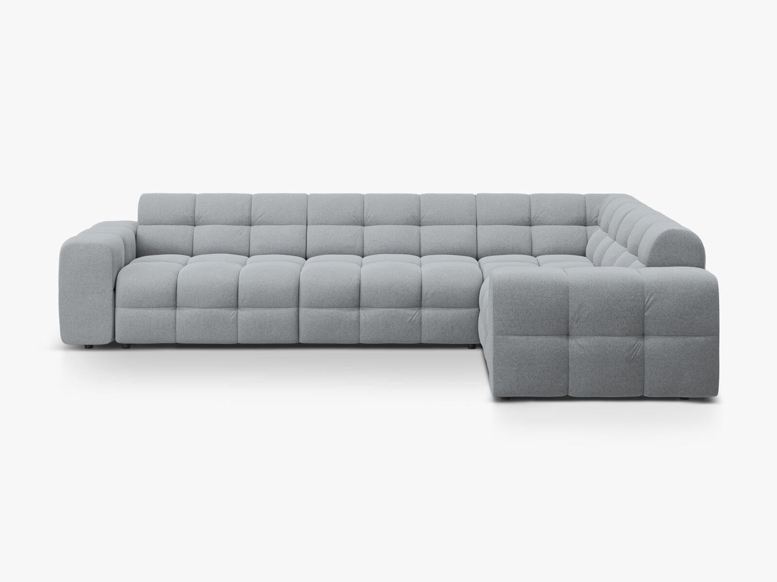 Micadoni Ecksofa Kendal 6-Sitzer Rechts Strukturierter Stoff Platinum