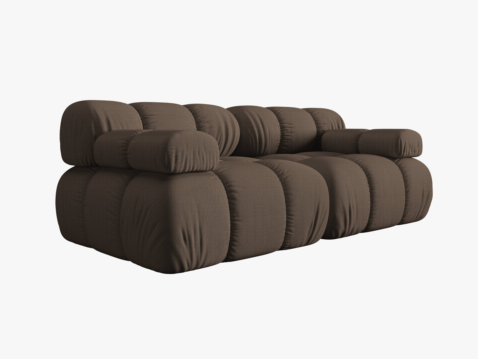 Micadoni Modulares Sofa Bellis 2-Sitzer 3D-Stoff Sonic Braun