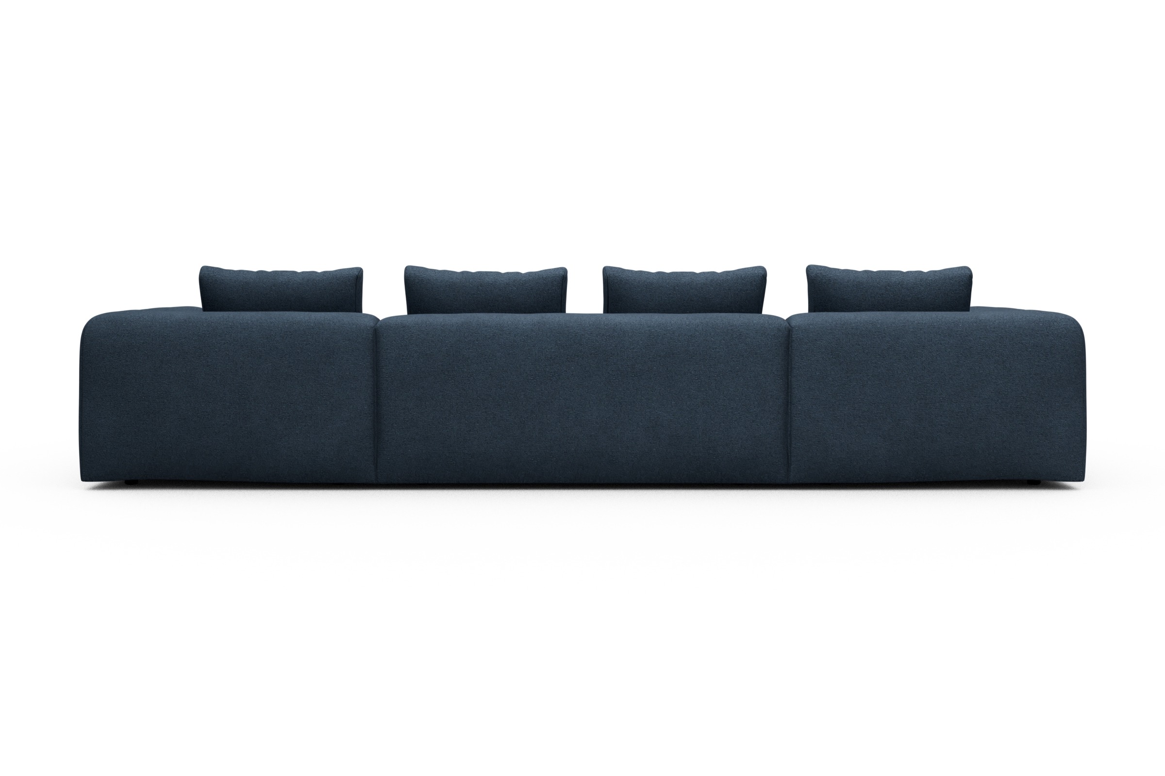 Wohnlandschaft Fred mit 2-Sitzer und Chaiselongue beidseitig Boucle-Blue